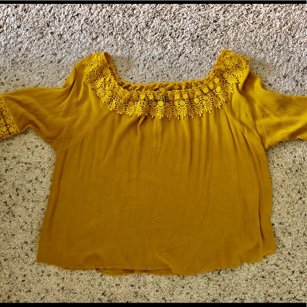 Cute mustard boho top